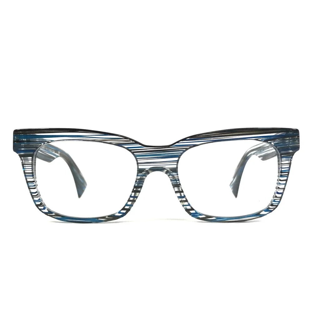 Alain Mikli Eyeglasses Frames A03021 3089 Striped Black Blue Full Rim 50-17-145